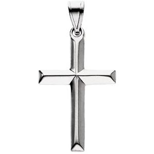 14K White Cross Pendant