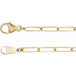 18K Yellow 2.4 mm Paperclip-Style 18 Chain