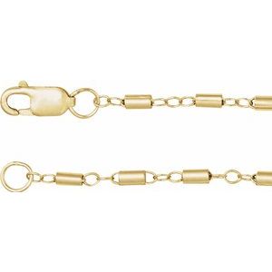 14K Yellow Gold-Filled 1.7 mm Satellite Bar Cable 24" Chain