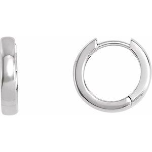 Platinum 14 mm Hoop Earring