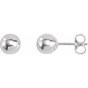 Sterling Silver 6 mm Ball Stud Earrings