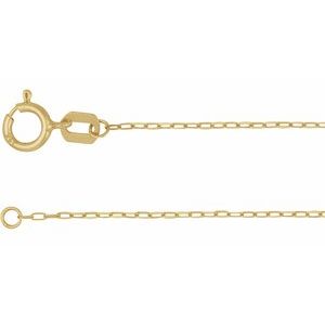 14K Yellow .85 mm Diamond Cut Paperclip-Style Forzentina 7 Chain