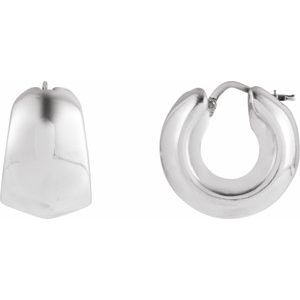 Sterling Silver Electroform Tapered 22.2 mm Hoop Earrings