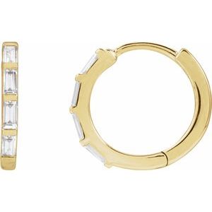 14K Yellow 1/3 CTW Lab-Grown Diamond Hoop Earrings