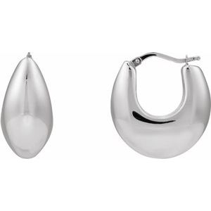 Sterling Silver Electroform Tapered 25.1 mm Hoop Earrings
