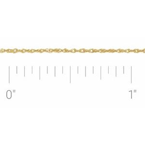 14K Yellow .50 mm Diamond-Cut Singapore Chain by the Inch