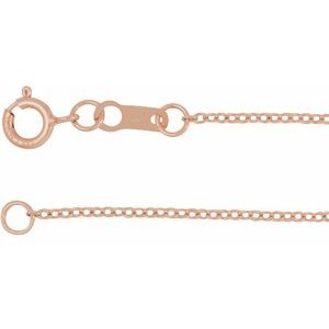 18K Rose 1 mm Adjustable Cable 16-18 Chain