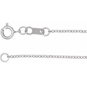 18K White 1 mm Adjustable Cable 16-18 Chain