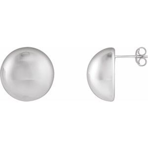Sterling Silver 15 mm Electroform Domed Earrings