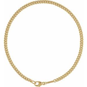 14K Yellow 2.9 mm Curb 8" Chain