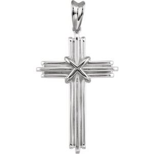Sterling Silver 36.75x24.5 mm Cross Pendant