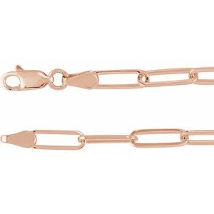14K Rose 3.85 mm Paperclip-Style 7-16-18-20 Chain