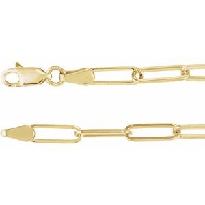 18K Yellow Gold-Plated Sterling Silver 3.85 mm Paperclip-Style 7-16-18-20 Chain