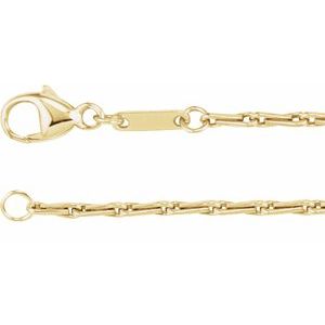 14K Yellow 1.5 mm Barleycorn 24 Chain