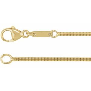 14K Yellow 1.2 mm Boa Snake 18" Chain