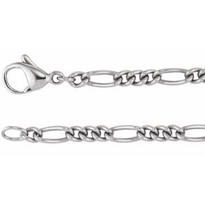 Titanium 3.6 mm Curbed Figaro 8" Chain