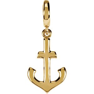 14K Yellow Anchor Charm