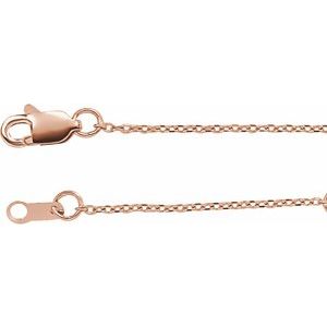 10K Rose 1 mm Diamond-Cut Cable 16 Chain