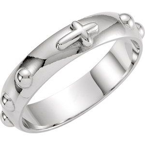 Sterling Silver 5 mm Rosary Ring Size 6