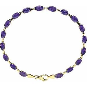 14K Yellow Natural Amethyst 7.25 Bracelet