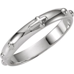 Sterling Silver 3.2 mm Rosary Ring Size 6