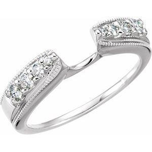 14K White 1/4 CTW Natural Diamond Enhancer Ring