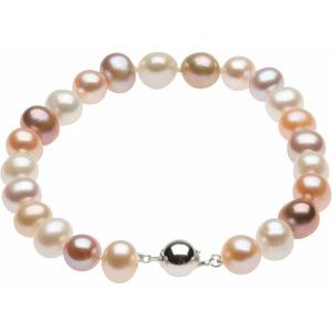 Sterling Silver Cultured Multi-Color Freshwater Pearl  7 3/4" Bracelet