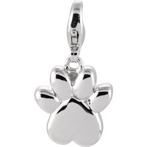 Sterling Silver Paw Print Charm