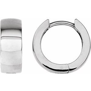 Sterling Silver 14 mm Hinged Hoop Earrings