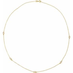 14K Yellow 1/4 CTW Natural Diamond 5-Station 18 Necklace