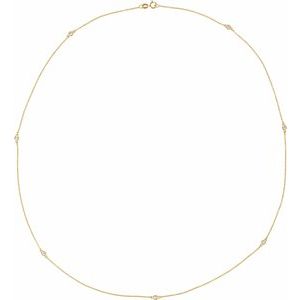 14K Yellow 1/3 CTW Natural Diamond 7-Station 24" Necklace