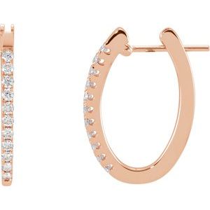 14K Rose 1/3 CTW Natural Diamond Hoop Earrings