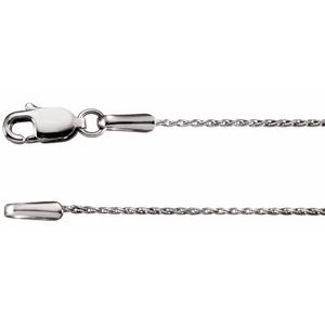 14K White .8 mm Wheat 24 Chain