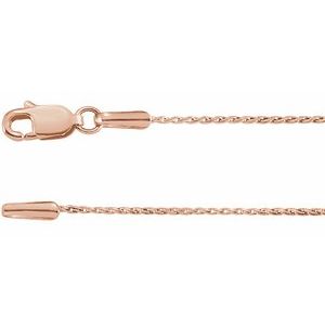 14K Rose .8 mm Wheat 20 Chain