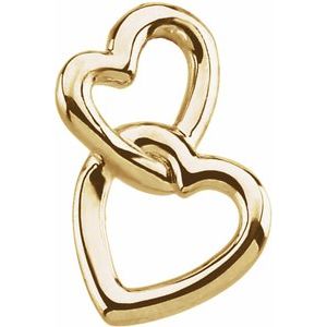 10K Yellow Double Heart Pendant