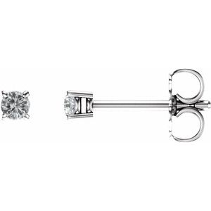 14K White 2.5 mm Natural White Sapphire Stud Earrings