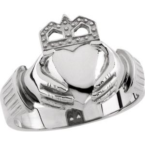 Sterling Silver 15x11 mm Claddagh Band