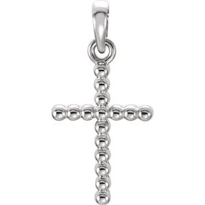 Sterling Silver Beaded Cross Pendant