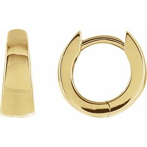 14K Yellow Hinged 10.25 mm Hoop Earrings