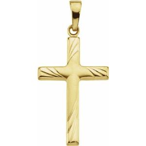 14K Yellow 24x16 mm Cross Pendant
