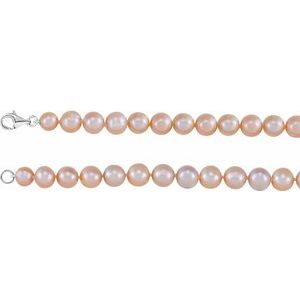 Sterling Silver Cultured White Freshwater Pearl 18" Necklace
