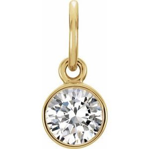 14K Yellow Posh Mommy® Imitation Diamond Charm