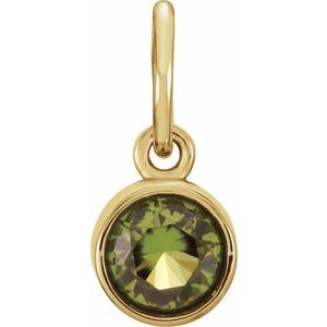 14K Yellow Posh Mommy® Imitation Peridot Charm