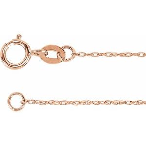 18K Rose 1 mm Rope 18 Chain