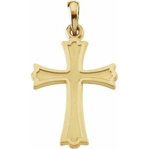 14K Yellow 27x16 mm Cross Pendant