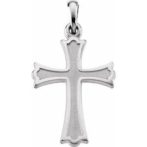 Sterling Silver 27x16 mm Cross Pendant
