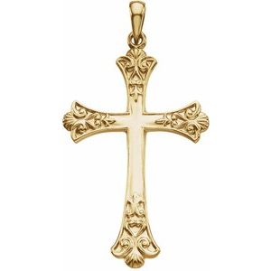 14K Yellow Cross Pendant