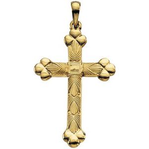 14K Yellow 35x22 mm Cross Pendant
