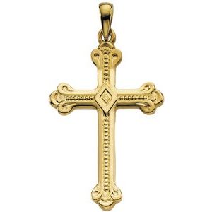 14K Yellow 32x22 mm Cross Pendant