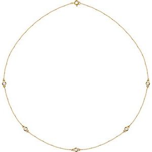 14K Yellow 1/2 CTW Natural Diamond 5-Station 18 Necklace